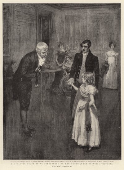 Sir Walter Scott presentato alla Regina, allora Principessa Vittoria da William Hatherell