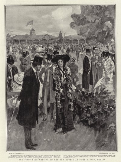 Il primo incontro di corse sul nuovo percorso a Phoenix Park, Dublino da William Hatherell