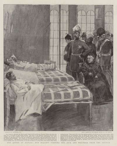 La Regina a Netley, Sua Maestà visita i malati e i feriti dal Sudan da William Hatherell