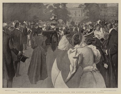 La Festa in Giardino della Regina a Buckingham Palace, Sua Maestà tra i suoi Ospiti da William Hatherell
