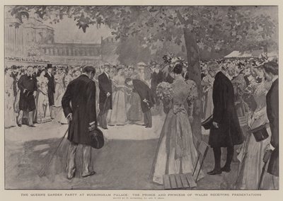 La Festa in Giardino della Regina a Buckingham Palace, il Principe e la Principessa di Galles che ricevono Presentazioni da William Hatherell
