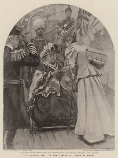 La visita della regina al principe di Galles a Cowes da William Hatherell