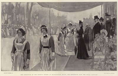 La Ricezione delle Infermiere della Regina a Marlborough House, la Processione davanti al Padiglione Reale da William Hatherell