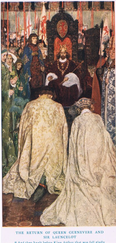 Il Ritorno della Regina Ginevra e Sir Lancillotto, illustrazione da 