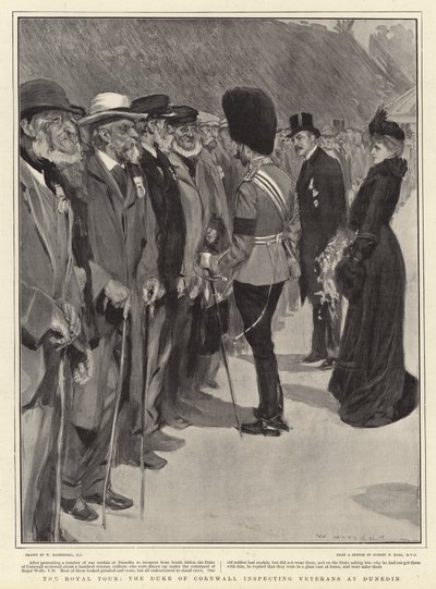 Il tour reale, il Duca di Cornovaglia ispeziona i veterani a Dunedin da William Hatherell