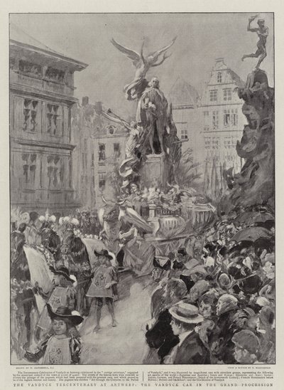 Il terzo centenario di Van Dyck ad Anversa, il carro di Van Dyck nella grande processione da William Hatherell