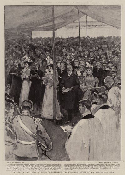 La visita del Principe di Galles a Eastbourne, il servizio dei pastori alla fiera agricola da William Hatherell