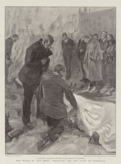 Il naufragio del transatlantico Mohegan al largo della costa della Cornovaglia da William Hatherell