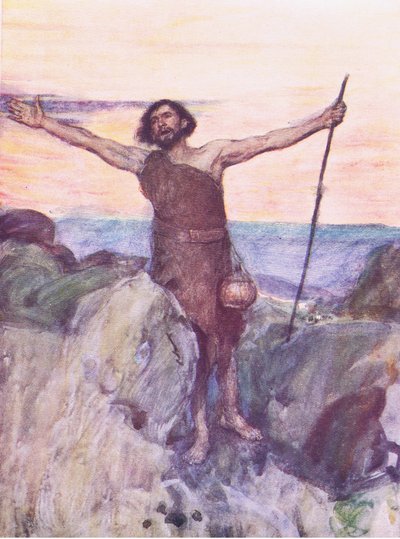 La voce di uno che grida nel deserto, da The Bible Story pubblicato da Hodder & Stoughton, c.1930 da William Hatherell