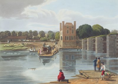 Traghetto di Datchet, vicino a Windsor, inciso da Robert Havell il Giovane, pubblicato nel 1818 da William Havell