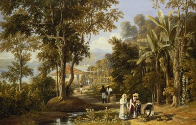 Scena di Giardino sulla Riva di Braganza, Rio de Janeiro, 1827 da William Havell