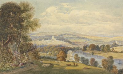 Veduta di Totnes, Devon da William Havell