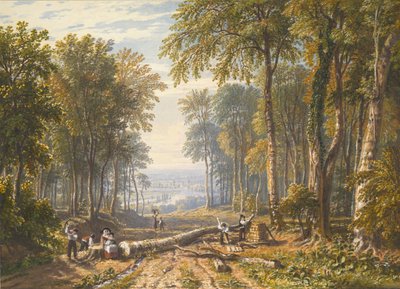 Taglialegna a Park Place, Henley, il fiume Tamigi oltre da William Havell