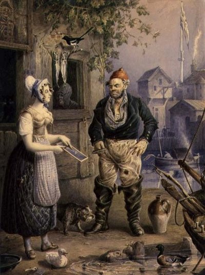 Un Pescatore e una Fanciulla, c.1830 da William Heath
