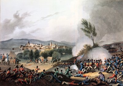 Battaglia di Vittoria, 21 giugno 1813, inciso da I. Clark, acquaforte di M. DuBourg da William Heath