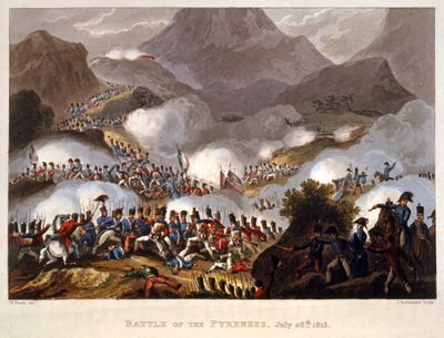 Battaglia dei Pirenei, 28 luglio 1813, pub. Londra 1815 da William Heath