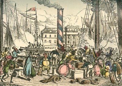 Imbarco sul Margate Steam Packet al molo di London Bridge da William Heath