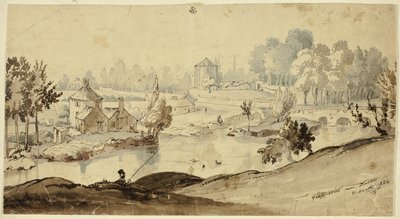 Glasnevin vicino a Dublino (recto); schizzo di costume maschile (verso) da William Heath