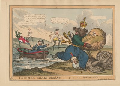 Grasso Imperiale di Orso Grecia o uno Sguardo nel Futuro. Caricatura sulla Guerra Russo-Turca da William Heath