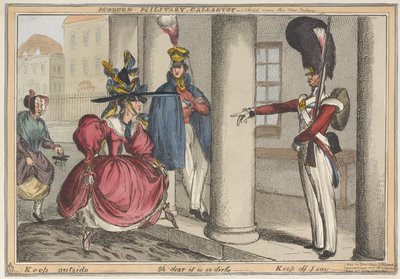 Modern Military Gallantry - Uno schizzo vicino al Nuovo Palazzo, fuori - Oh caro è così sporco, c.1829 da William Heath