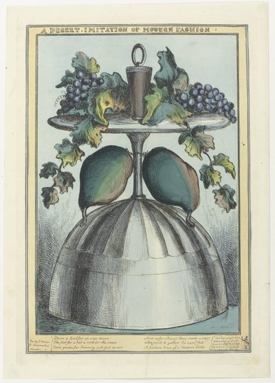 Coppa rovesciata con tappo, uva e tralci sul piede e pere sul gambo da William Heath