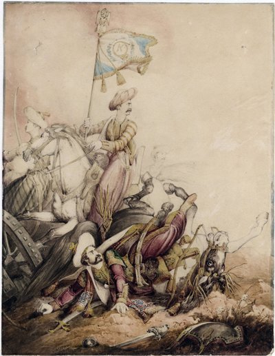 Porta stendardo mamelucco in combattimento da William Heath