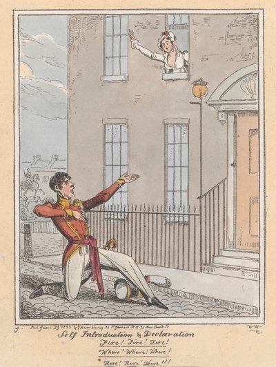 Auto presentazione e dichiarazione, 1823 da William Heath