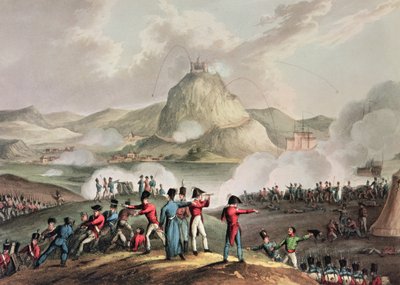 Assedio di San Sebastian, luglio 1813, inciso da Thomas Sutherland da William Heath