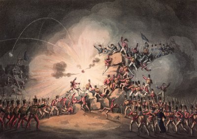 Assalto di Ciudad Rodrigo, 19 gennaio 1813, acquaforte di Thomas Sutherland (acquaforte) da William Heath