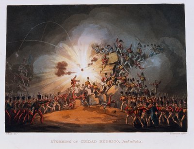 Assalto a Ciudad Rodrigo, 19 gennaio 1813, inciso da Thomas Sutherland, pubblicato nel 1815 da William Heath