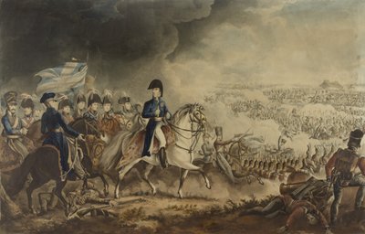 Il duca di Wellington e gli ufficiali più distinti alla battaglia di Waterloo, 18 giugno 1815, acquaforte di W.T. Fry e T. Sutherland, pubblicata da J. Jenkins, Londra, 18 giugno 1817 da William Heath