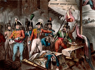 Il Duca di Wellington alla presa di Ciudad Rodrigo, Spagna, Guerra Peninsulare, 1812 c. 1818 da William Heath