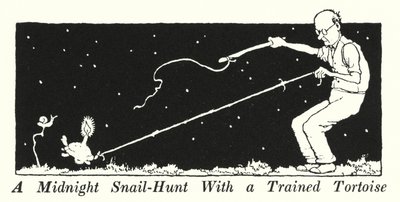 Una Caccia alla Lumaca di Mezzanotte con una Tartaruga Addestrata da William Heath Robinson