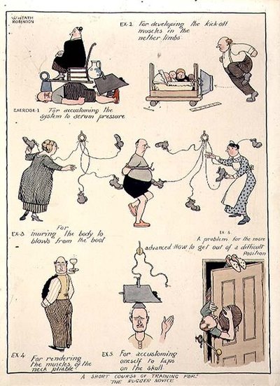 Un breve corso di formazione per il novizio del rugby da William Heath Robinson