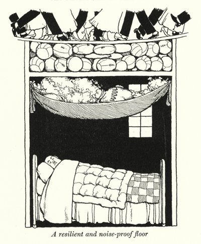 Un pavimento resiliente e insonorizzato da William Heath Robinson