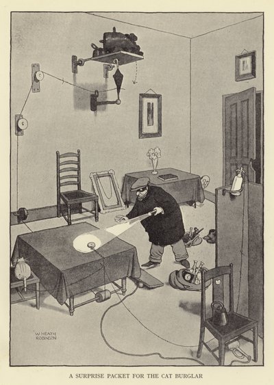 Un pacchetto sorpresa per il ladro di gatti da William Heath Robinson