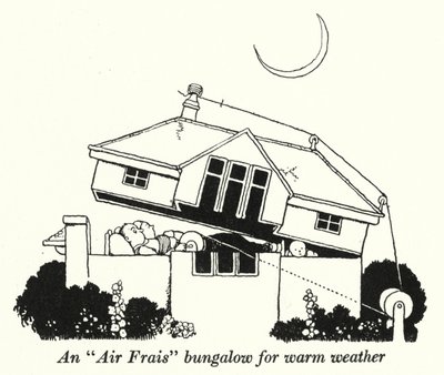 Un bungalow "Air Frais" per il caldo da William Heath Robinson