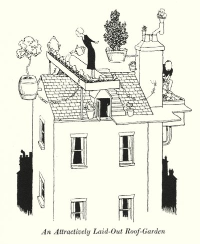 Un giardino sul tetto attraente da William Heath Robinson
