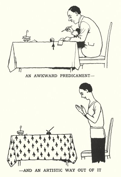 Una situazione imbarazzante e un modo artistico per uscirne da William Heath Robinson