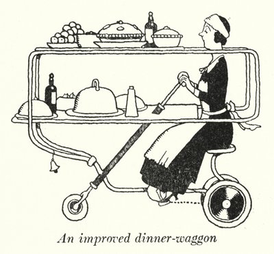 Un carrello da pranzo migliorato da William Heath Robinson