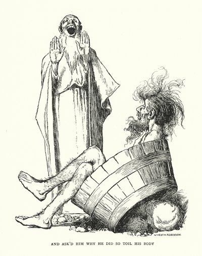 E gli chiese perché si affaticava così tanto il corpo da William Heath Robinson