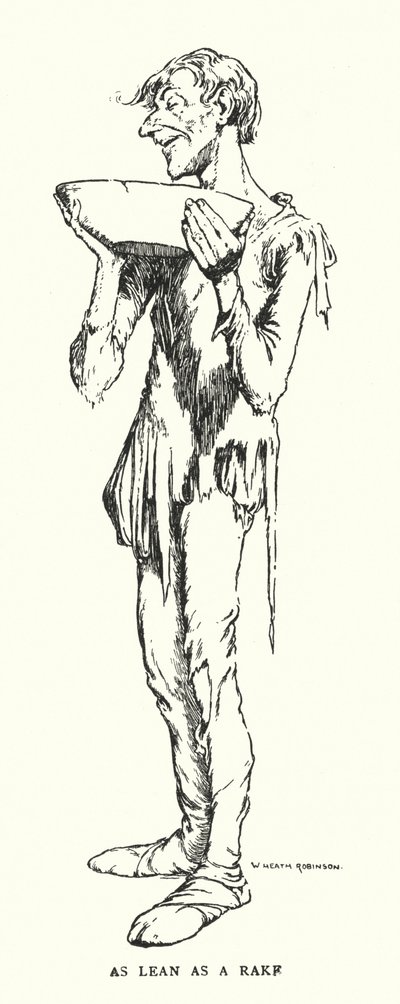 Magro come un rastrello (litografia) da William Heath Robinson