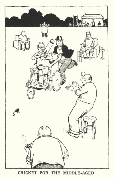 Cricket per la mezza età da William Heath Robinson