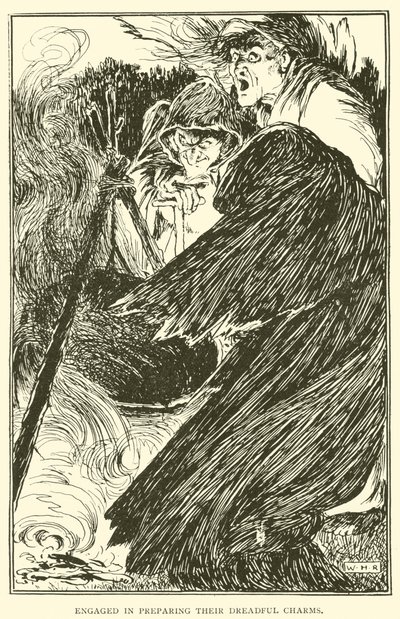 Impegnati a preparare i loro terribili incantesimi da William Heath Robinson