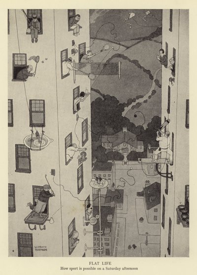 Vita in Appartamento, come è possibile fare sport il sabato pomeriggio da William Heath Robinson