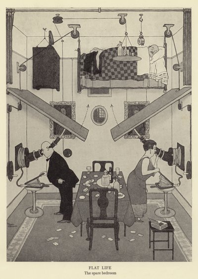 Vita piatta, la camera degli ospiti da William Heath Robinson