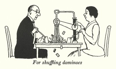Per mescolare i domino (litografia) da William Heath Robinson