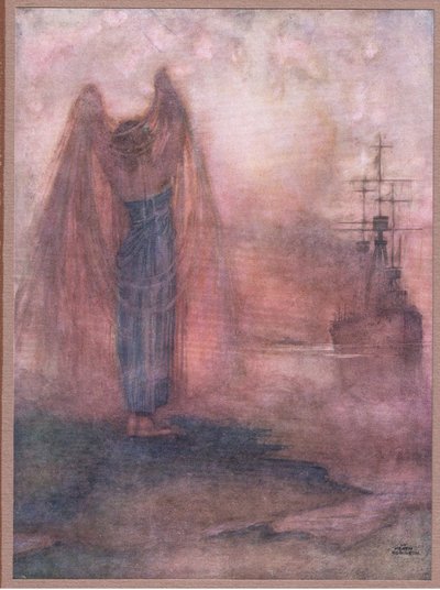 Halifax. Nella nebbia le mie prue guardiane si mettono in marcia da William Heath Robinson