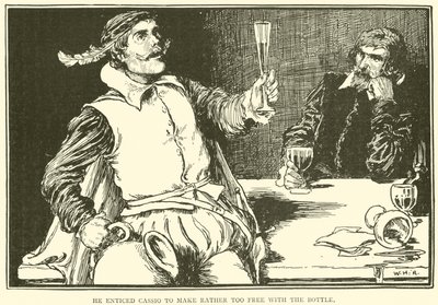 Ha indotto Cassio a fare un uso piuttosto libero della bottiglia da William Heath Robinson