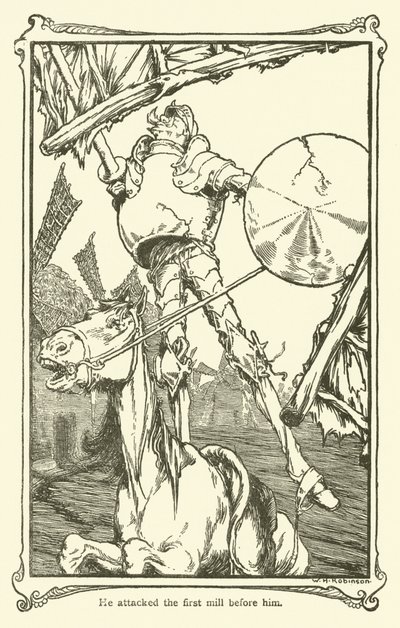 Illustrazione per Don Chisciotte da William Heath Robinson